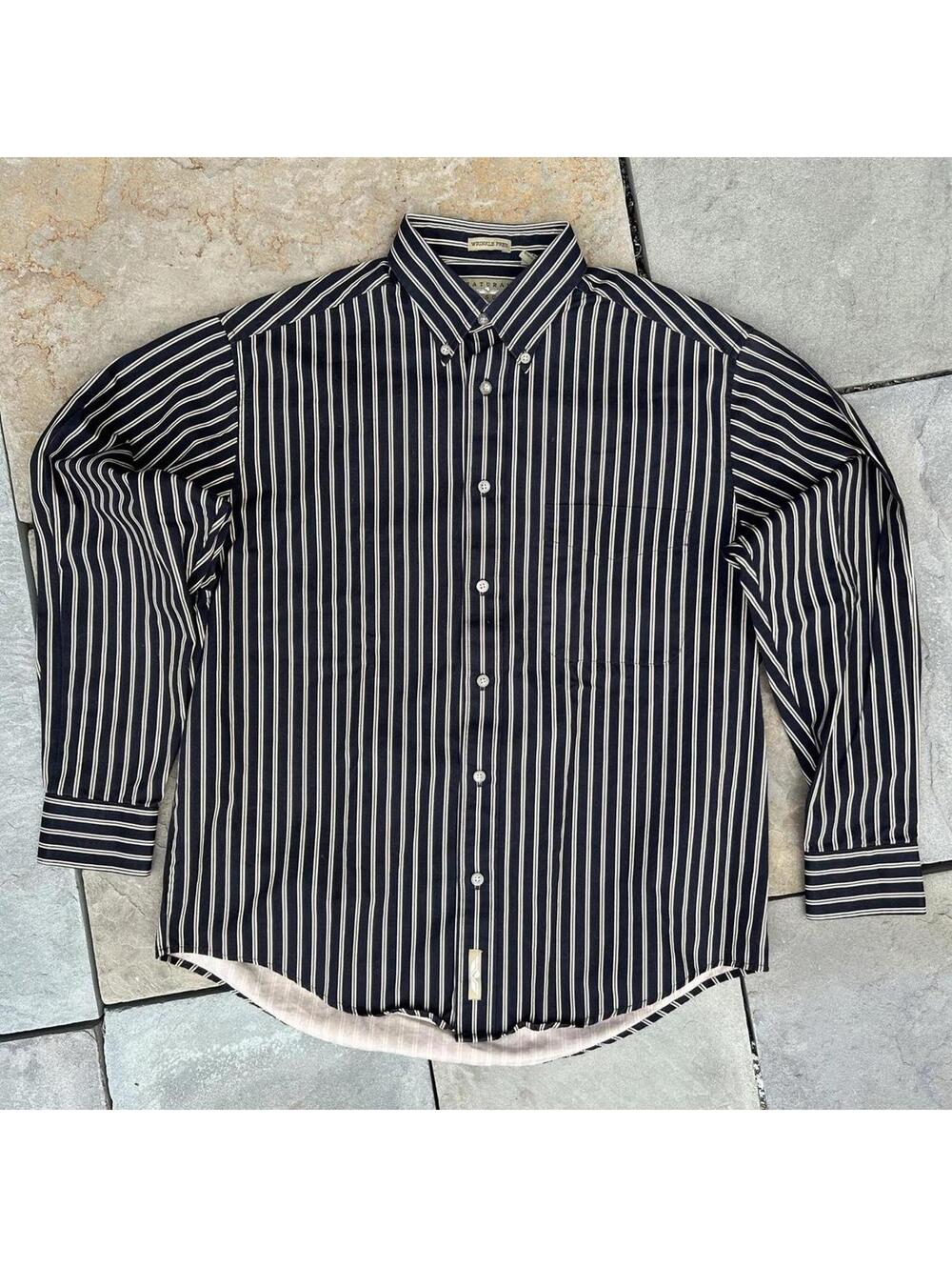 Neo-Vintage 90s Vertical Varied Stripe Button Down Shirt